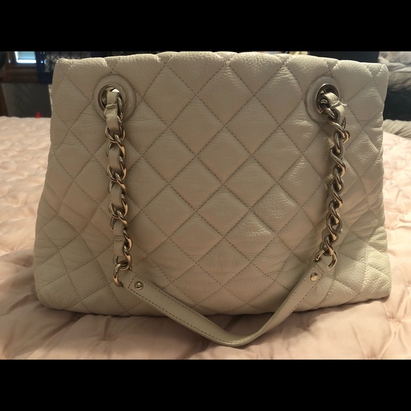 KATE SPADE OFF-WHITE QUILTED HANDBAG W CHAIN - Picture 2 of 9